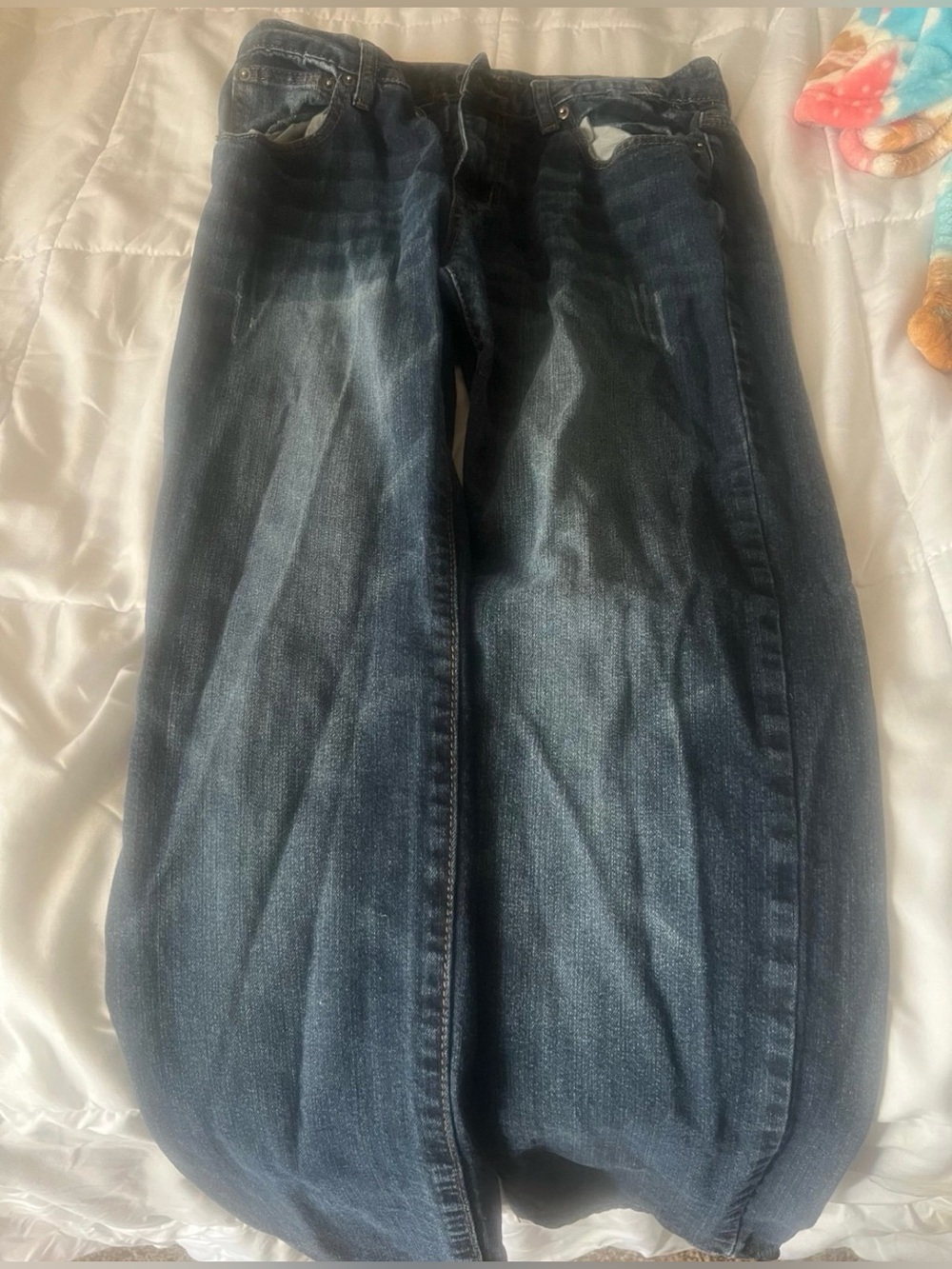 Carbon Men's Relaxed Jeans - Dark Blue Wash